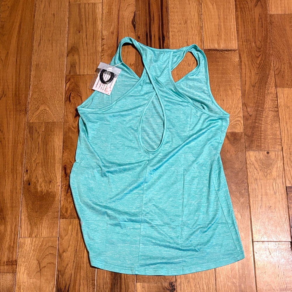 Aqua Racerback Tank Top - Picture 3 of 3